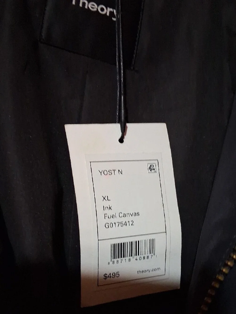 Theory Men's Black Field Jacket with Zip-and-Snap Front